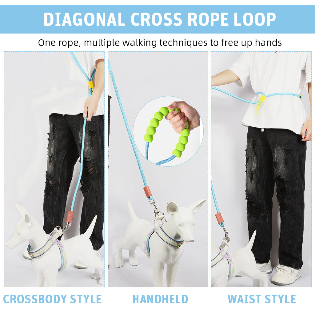 Qpets 5ft Dog Leash with 360 Degree Swiveling Alloy Attachment Buckle Nylon Woven Dog Leash No Pull Dog Leash with Soft Padded Handle & Extra Attaching Carabiner Qpets 5ft Dog Leash with 360 Degree Swiveling Alloy Attachment Buckle Nylon Woven Dog Leash No Pull Dog Leash with Soft Padded Handle & Extra Attaching Carabiner